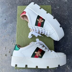 Gucci Women’s Ace Platform Sneakers Size 34.5